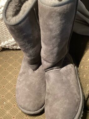UGG Tall Suede Winter Boots in Gray